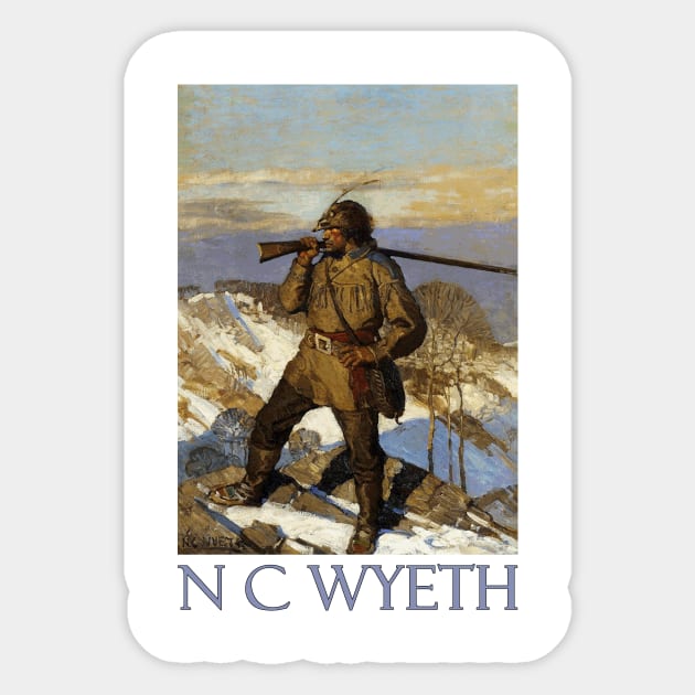 Frontiersman by N C Wyeth Sticker by Naves